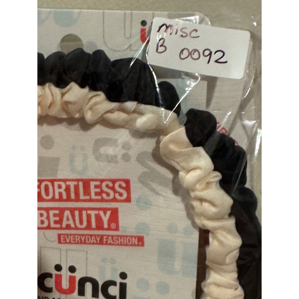 Scunci Headband Bundle 3pc No-Slip Grip Flexible & Scrunchie Black Cream 69395 - Picture 5 of 5